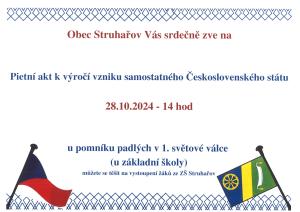Pietní akt k výročí vzniku samostatného Českolslovenského státu 